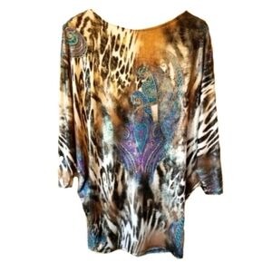 True Light Banded Tunic Top, S